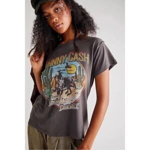 Daydreamer x Free People Johnny Cash Ghost Riders In The Sky‎ Tee Gray Size S